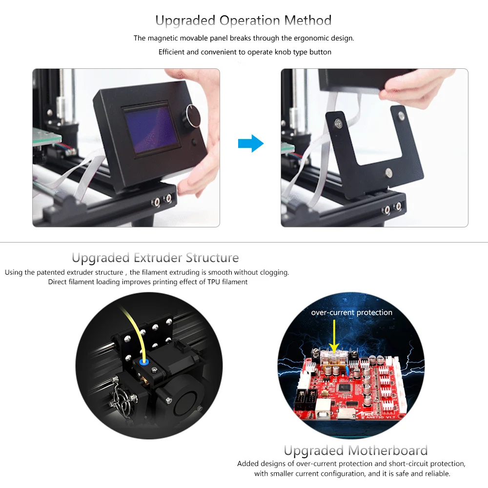 Anet A8 плюс Модернизированный Высокоточный DIY 3D-принтеры самостоятельной сборки 300*300*350 мм Большой принт Размеры Алюминий рама из сплава