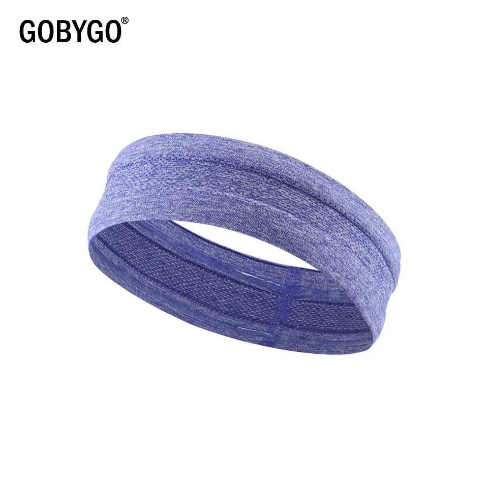 Purple GOBYGO Эластичный Напульсник Спортивная головная повязка противоскользящая Женская Мужская дышащая баскетбольная фитнес Йога волейбол Велоспорт повязка для волос - Цвет: Purple