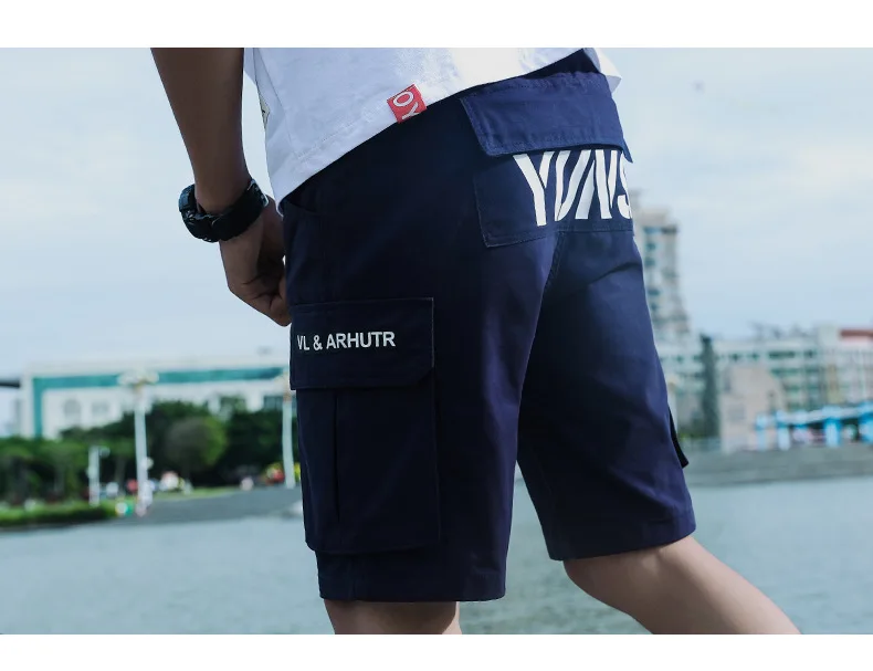 Летние тонкие рабочие шорты мужские уличные брендовые свободные спортивные пляжные шорты с пятью точками мужские
