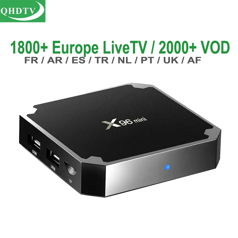 

X96 Mini French IPTV Box Android 7.1 RAM 1GB 8GB Add QHDTV Arabic 1 Year IPTV Subscription Spanish African UK Dutch France TV