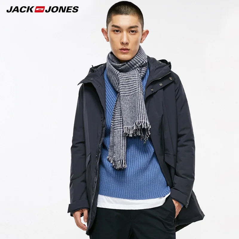 JackJones 2019 новая весенняя теплая ветрозащитная длинная куртка ветровки с капюшоном