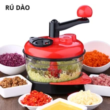 RUDAO 2L кухонный Ручной Кухонный комбайн миксер яйцо блендер Мясорубка измельчитель овощей измельчитель лезвие из нержавеющей стали резак