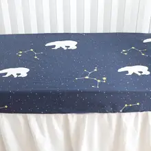 Хлопок для малышей, с цветочным узором, простыня для кроватки для девочек, матрасы для кроватей, крышка подходит для стандартной кроватки 28*52*9 дюймов(полярный медведь