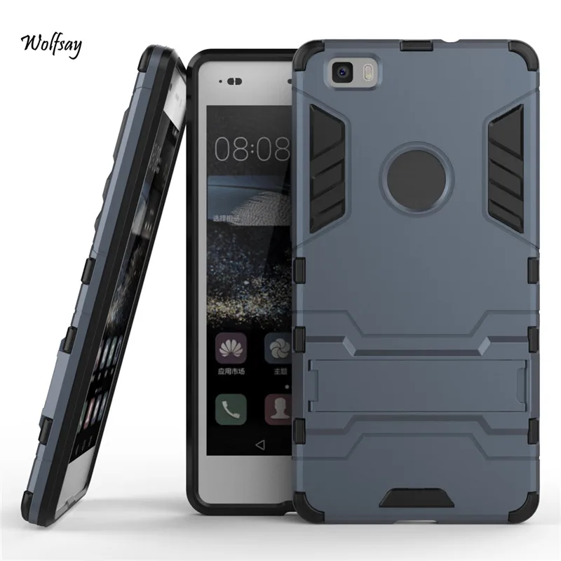 

Wolfsay Cover Huawei P8 Lite Case Slim Robot Armor Shockproof Rubber Case For Huawei P8 Lite 2016 Phone Cases Huawei P8 Mini
