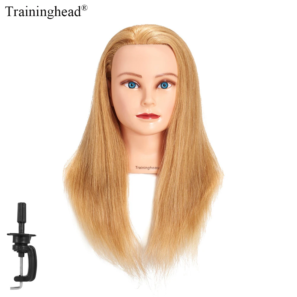 Traininghead 20 &quot-22&quot манекен головы 100% натуральные волосы парикмахер обучение