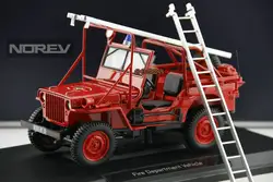 Коллекционная Игрушечная модель из сплава 1:18 NOREV JEEP Willis Fire Truck Jeep Внедорожные городские спасательные транспортные средства литая под