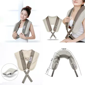 

Body Massager Infrared Heated Kneading Car Home massageador U Shape Electric Shiatsu Kneading Neck Back Shoulder