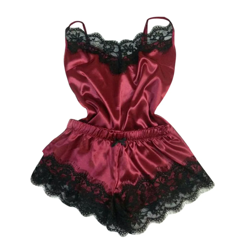 

Sexy Lingerie Women Silk Lace Casual Loose Solid Sleeveless Dress Babydoll Nightdress Nightgown Sleepwear Summer Clothes