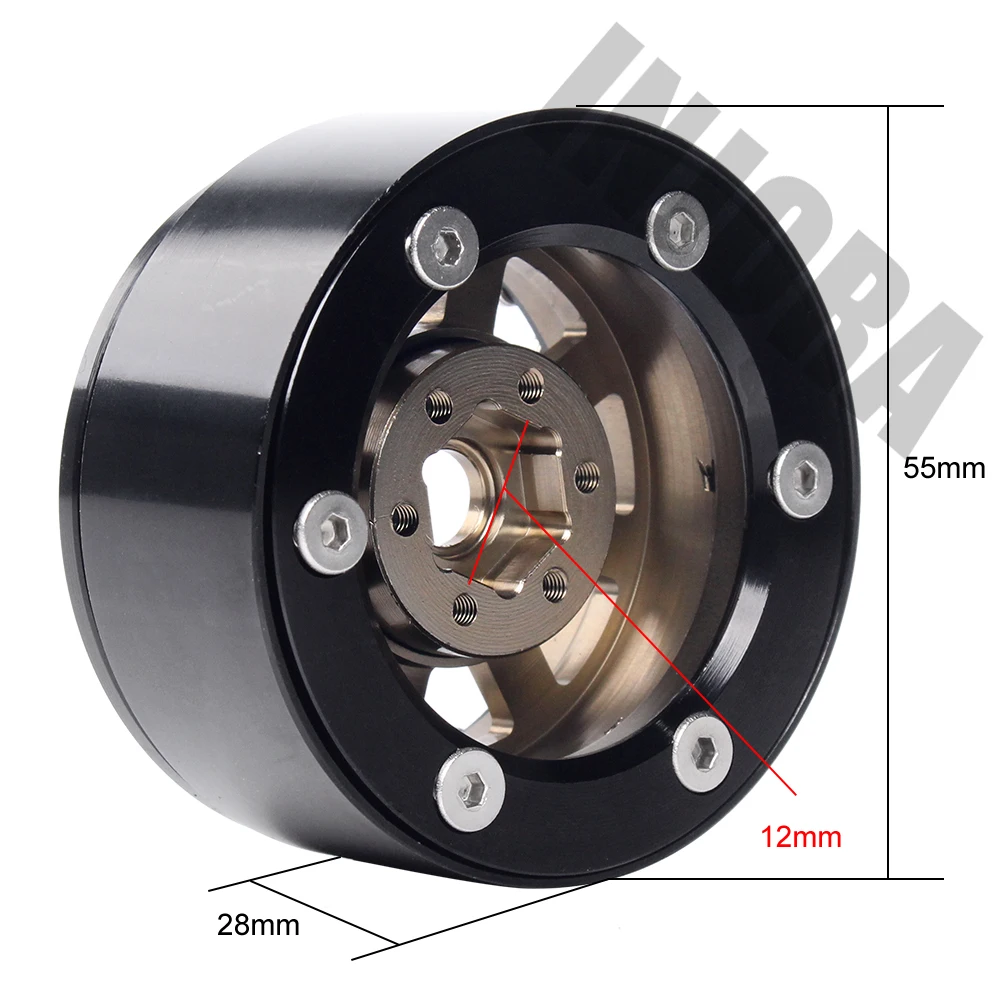 INJORA металлический сплав 4 шт. 1,9 обод колеса Beadlock Ступица колеса для Axial SCX10 90046 D90 TF2 1/10 RC Гусеничный автомобиль