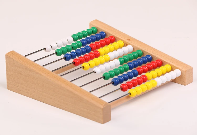 Logwood деревянные abacus детские математические игрушки бусины цвета радуги классические счеты Monterssori деревянные игрушки Раннее развитие развивающие