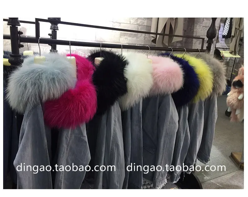 Zhou Dongyu, the same type of fox fur collar jeans windbreaker coat star, your female head fox fur coat