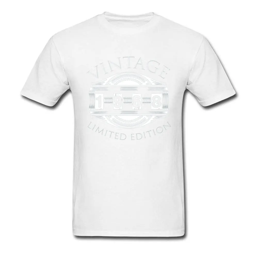 Summer Design O-Neck T Shirts Summer Tops Tees Short Sleeve for Students Oversized Pure Cotton Normal T-shirts 1968 50 Years Old Vintage 50th Birthday Gift white