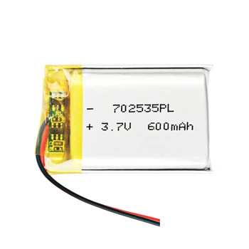 

5pcs/lot 3.7V polymer lithium battery 702535, 702535PL 600mAh Fits Bluetooth audio dot reader, etc. Rechargeable Li-ion Cell