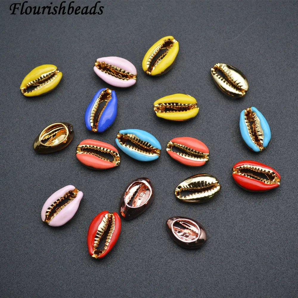 

Mix Bright Color Imitate Shell Metal Loose Beads Jewelry Findings 20pc per lot