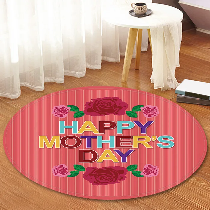 Bath MatHeart Happy Mother's Day, круглый ковер для ванной комнаты, 60 см, флисовый пол, нескользящий ковер, 12 мая 3