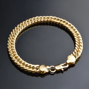

Promotion Elegant Mens Chain Bracelets Gold Coated Fashion Jewelry Wholesale Wristband Hand Bracelets Gift