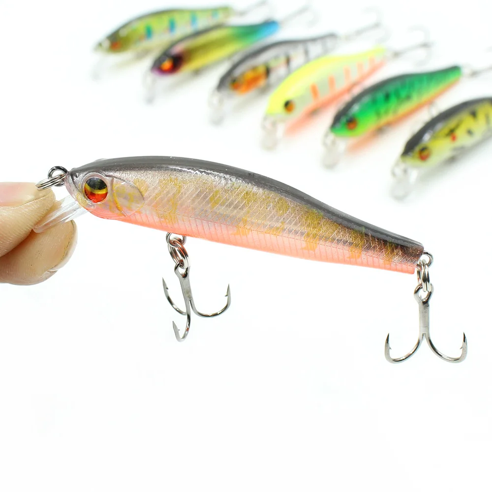 

1pc Minnow Fishing Lure 7cm 5.7g Bass Trolling Artificial Hard Bait Wobblers Crankbait 3D Eyes sinking Plastic Baits Fish Pesca