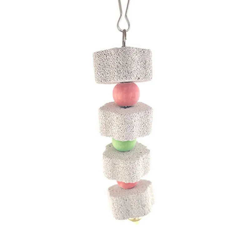 

Birds Parrot Grinding Stone Chewing Toy Mouth Molars Stone Toys Hanging String Parrot Cage Parakeet Cockatiel Toy Mineral Z
