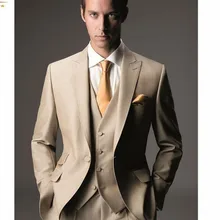 Новое поступление, мужской свадебный костюм, смокинги цвета хаки, мужские костюмы для шафера, блейзер(пиджак+ брюки+ галстук+ жилет) B953