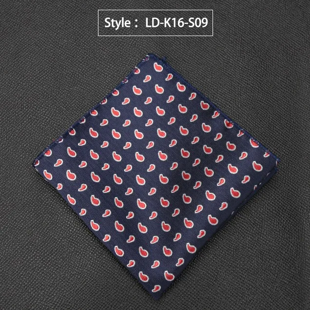 LD-K16-S09 Мужской носовой платок, роскошный жаккардовый галстук для мужчин, подарки, Пейсли, карманное квадратное полотенце, Hankies, модные аксессуары для формального платья, галстук - Цвет: LD-K16-S09