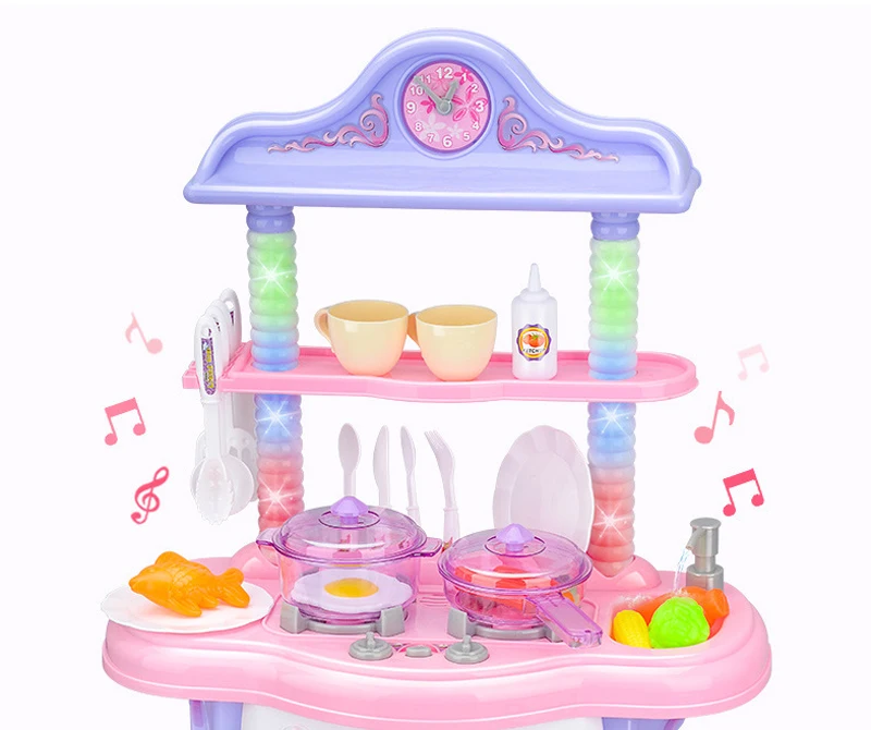 Новая распродажа 57 см Высота Притворись Играть Кухня набор игрушек красочные Пластик моделирование Playhome игрушка со звуком подарок для