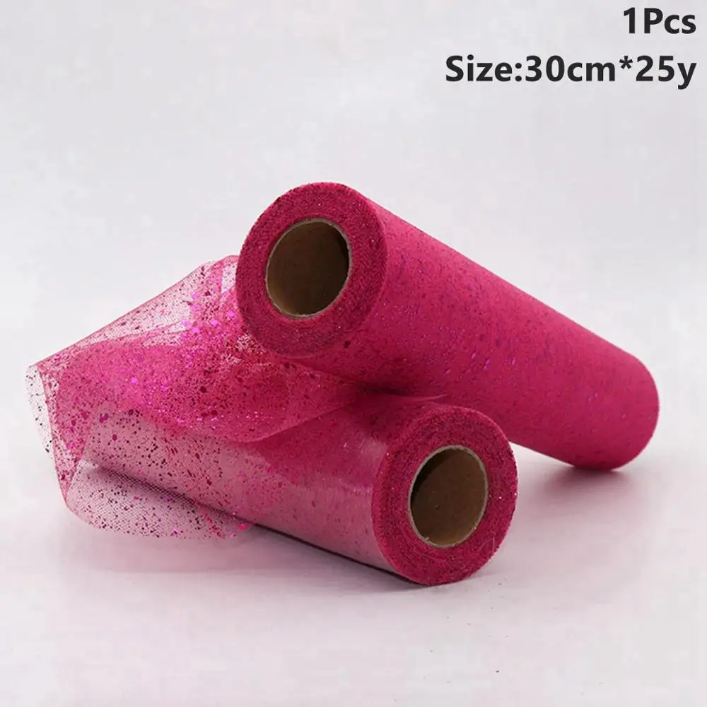 Tulle Roll 32 Taoup 5 см 15 см 30 см органза тюль в рулонах для свадьбы Вечерние Декор день рождения Babyshower блесток сетка тюль рулон ткани ленты 25 ярдов DIY - Цвет: Tulle Roll 32