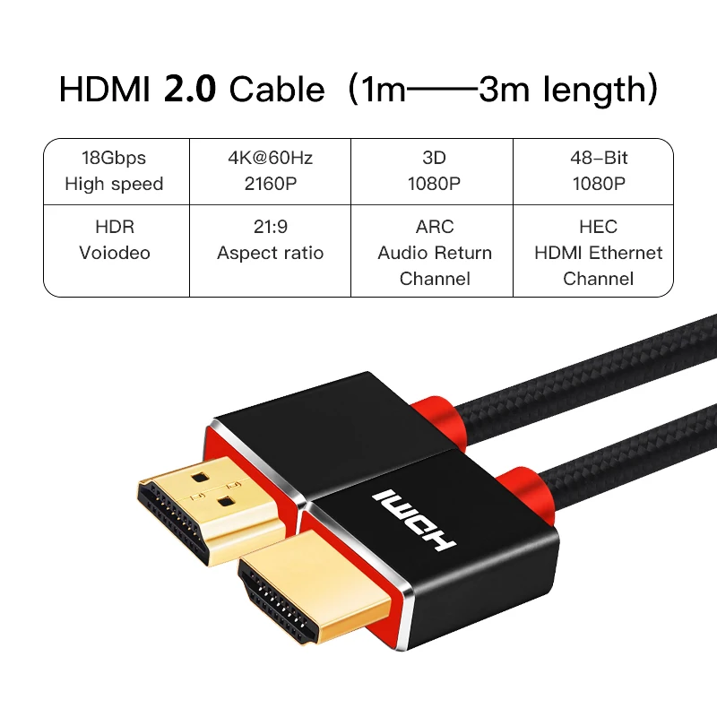 عالية السرعة HDMI كابل الذهب مطلي اتصال ل HD TV كمبيوتر محمول LCD PS3 العارض الكمبيوتر 3D 1080 P ، 0.3 m ، 1 m ، 1.5 m ، 2 m ، 3 m ، 5 m ، 7.5 m ، 10 m