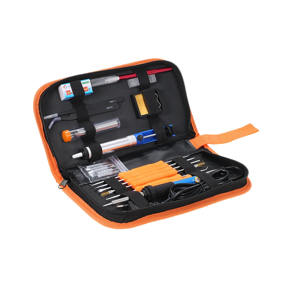 Portable Adjustable Temperature Electric iron 60W Lightweight Welding Soldering Station Tool Kit with 5 Piece Solder Iron Tips