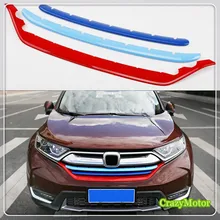3PCS For Honda CRV 2017 2018 3PCS ABS 3 Color Car Front Center Grille Cover Trim sticker Auto accessories car cover