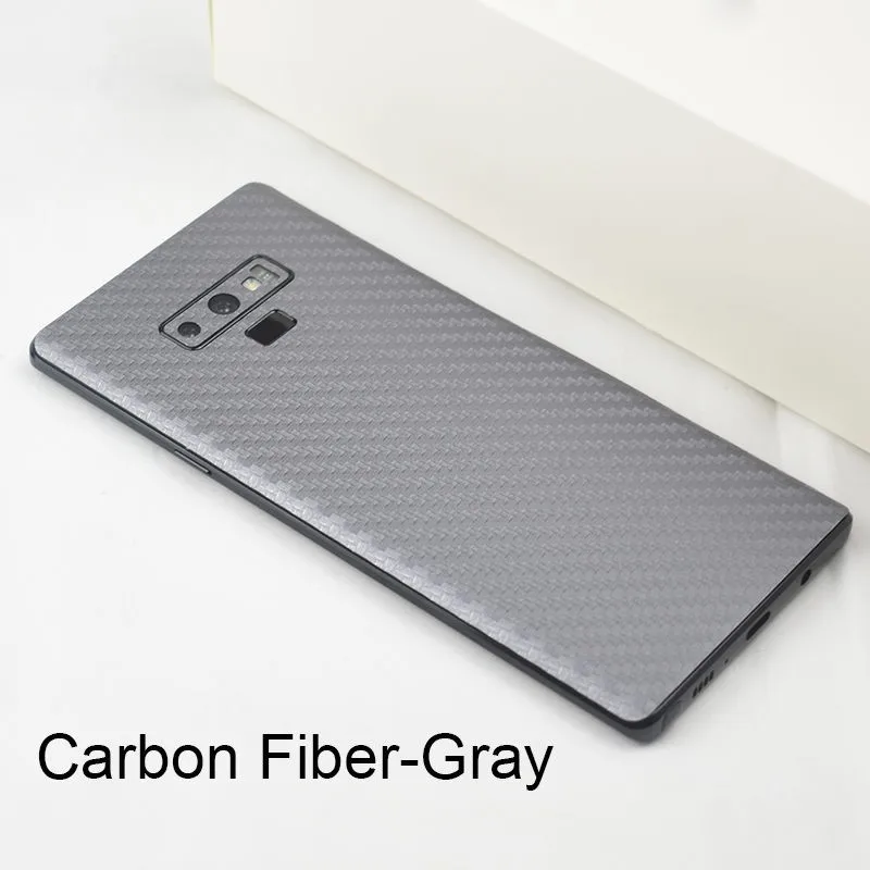 3D углеродное волокно/кожа/дерево шкуры Телефон задняя крышка наклейка для SAMSUNG Galaxy S10 Plus S10e Note 9 8 S9+ S8 Plus S7 Edge - Цвет: Carbon Fiber Gray
