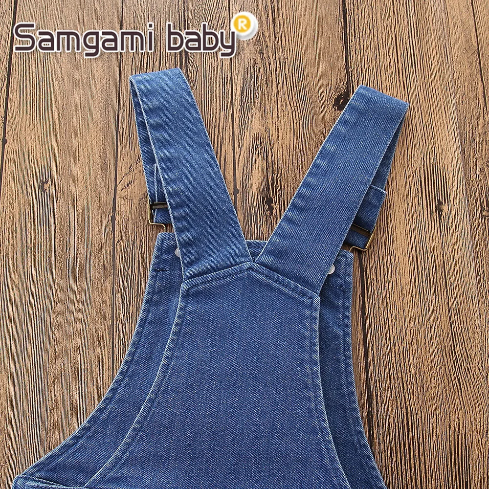 Летняя одежда SAMGAMI для маленьких девочек брюки на подтяжках мальчиков и модные