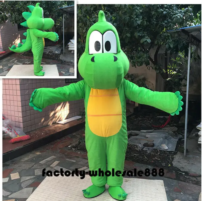 

Halloween Green Dinosaur Mascot Costume Suits Cosplay Party Game Fancy Dress US