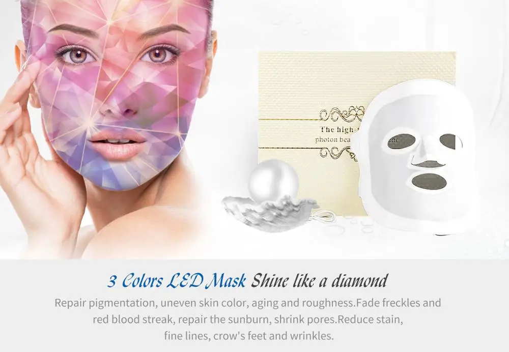 Светодиодный маска для лица светодиодный фотон для лица маска удаление морщин, акне омоложение кожи лица массаж кожи отбеливающая косметическая маска