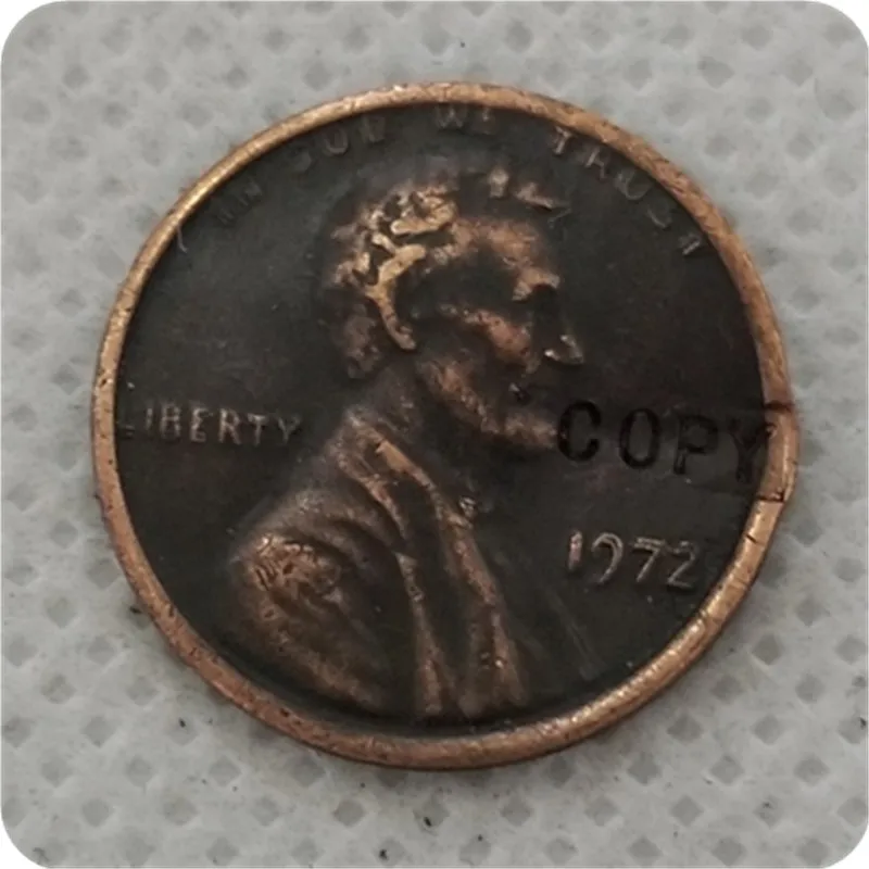 1972 г. Double Die Obverse Lincoln пшеничная цент Пенни КОПИЯ монета|Безвалютные монеты| |