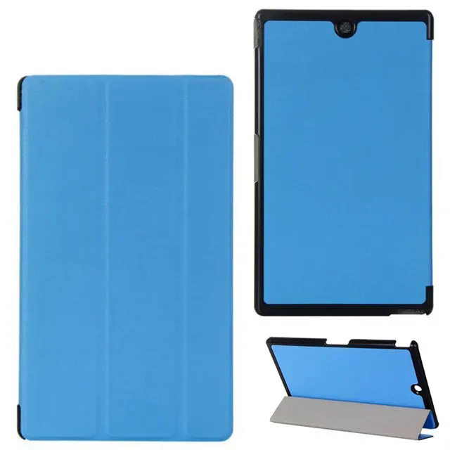 Высокое качество Стенд листва флип смарт-чехол из полиуретановой кожи чехол для sony Xperia Z3 8,0 дюймов планшет+ защита экрана+ стилус - Цвет: light blue