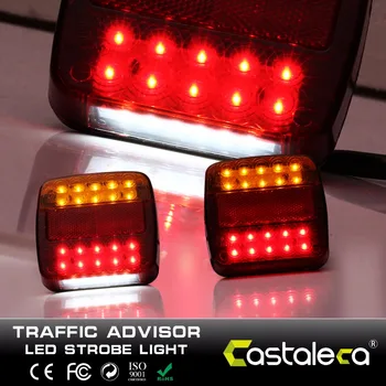 

castaleca 12V 20 Leds Car Truck Warning Rear Tail Light Warning Lights Rear Lamps Tail Lights Rear Parts for Trailer Truck Boat