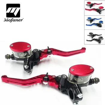 

1Pair Universal 7/8" Motorcycle Master Cylinder Reservoir Hydraulic Brake Clutch Lever Double Pot