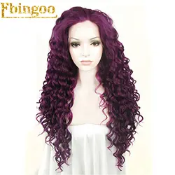 ANOGOL салон высокого Температура волокно парик Фиолетовый Полный Парики волос длинные Kinky Фигурные синтетические Синтетические волосы на