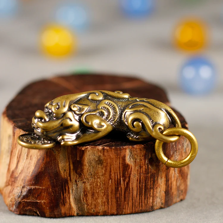 Pure bronze antique key pendant