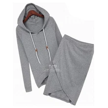 2017 Solid Hooded Long-sleeve Sweatshirt Skit 2pcs/set Women Sport Suit Tracksuits Cotton Hoodies Female Clothing Sets