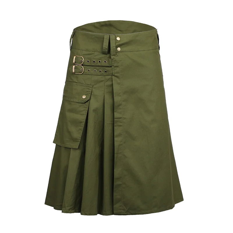 

ADISPUTENT 2019 Casual Scottish Kilts Mens Fashion Pants Cargo Personality Trousers Plaids Pattern Loose Half Skirts For Male