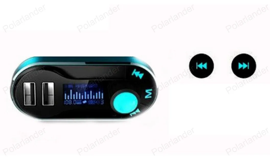 Bluetooth MP3 playerhandsfree автомобильный комплект AUX без использования рук, FM передатчик с двумя USB портами, MP3 SD ЖК-дисплей автомобиля Зарядное устройство прикуриватель