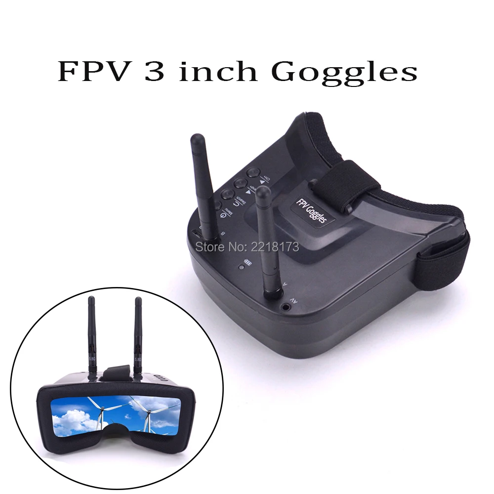 

FPV 3 Inch 480*320 Display 16:9 5.8G 40CH Mini FPV Goggles Build in 3.7V 1200mAh Battery FPV System for RC Drone