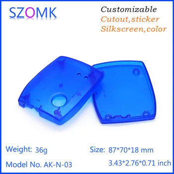

10 pieces a lot small plastic enclosure white and bule color transparente sensor indicator controller instrument 87*70*18mm