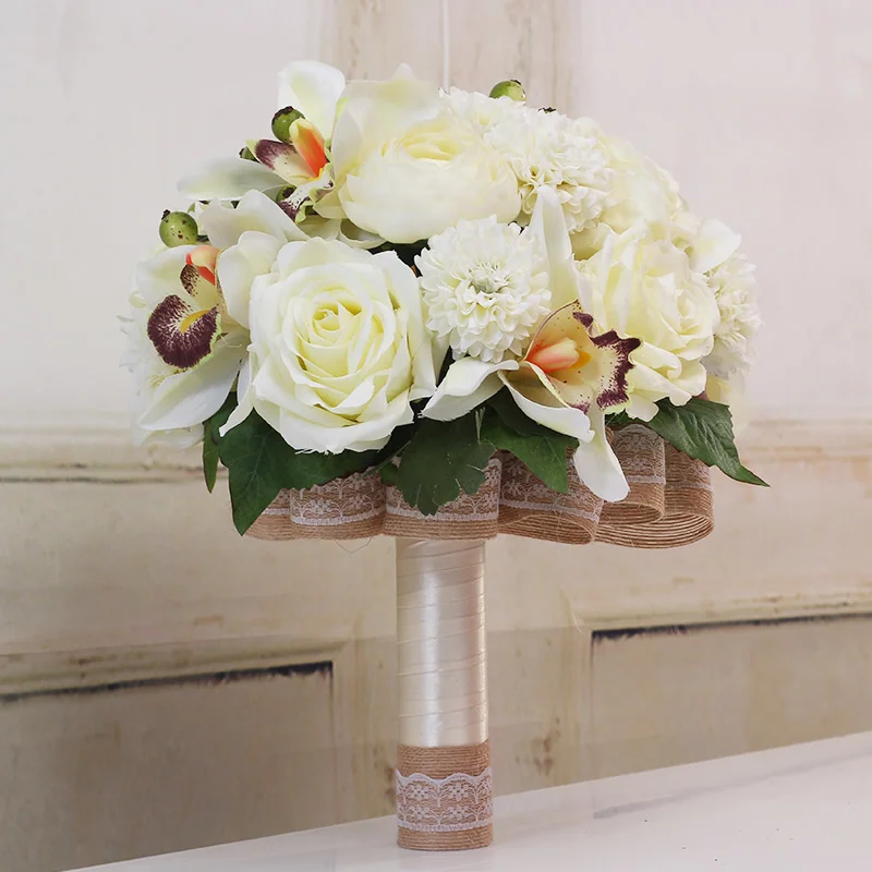 Style 3 LILIUM Kyunovia 3 шт Набор Шелковый Свадебный букет фотография искусственный букет невесты Гортензия Ирис Розы Свадебные цветы с ягодами FE58 - Цвет: Style 3 LILIUM