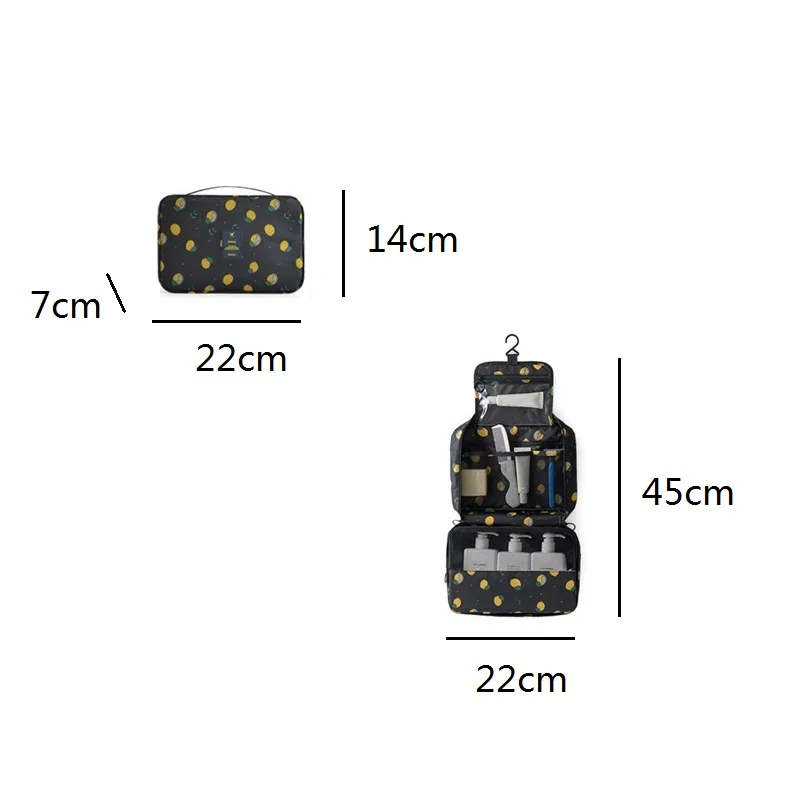 Многофункциональная портативная косметичка с принтом лимона, дорожный мешочек для косметики, женские косметички, комплект для органайзера, красивый чехол