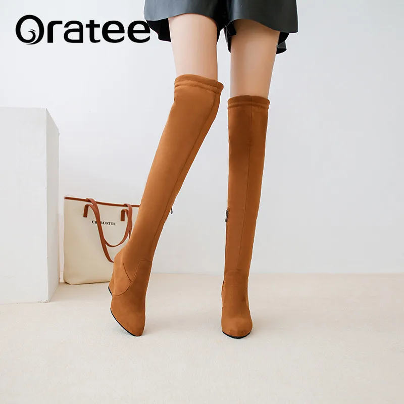 

Size 34-43 2018 New Shoes Women Boots Black Over the Knee Boots Sexy Female Autumn Winter lady Thigh High Boots