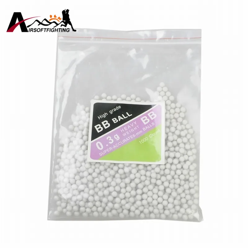 0.25g 0.3g Tactical Shooting BB Balls 1000 Rounds Plastic BB Pellets 6mm Strikeball Strike Ball Paintball War Game Accessories