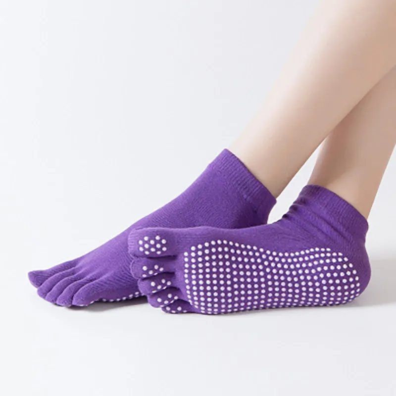Reallion Women Anti slip Sport Yoga Socks Non Slip Stretch Cotton Warm