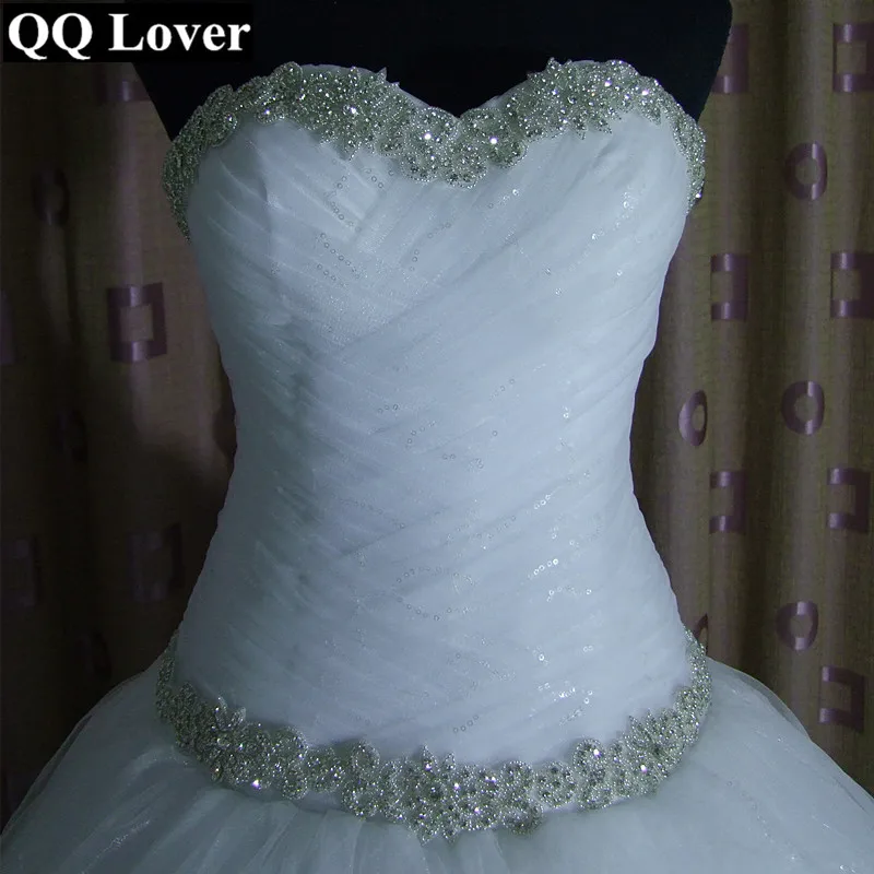 

QQ Lover 2019 New Arrival Elegant Pleat Wedding Dress Ball Gown